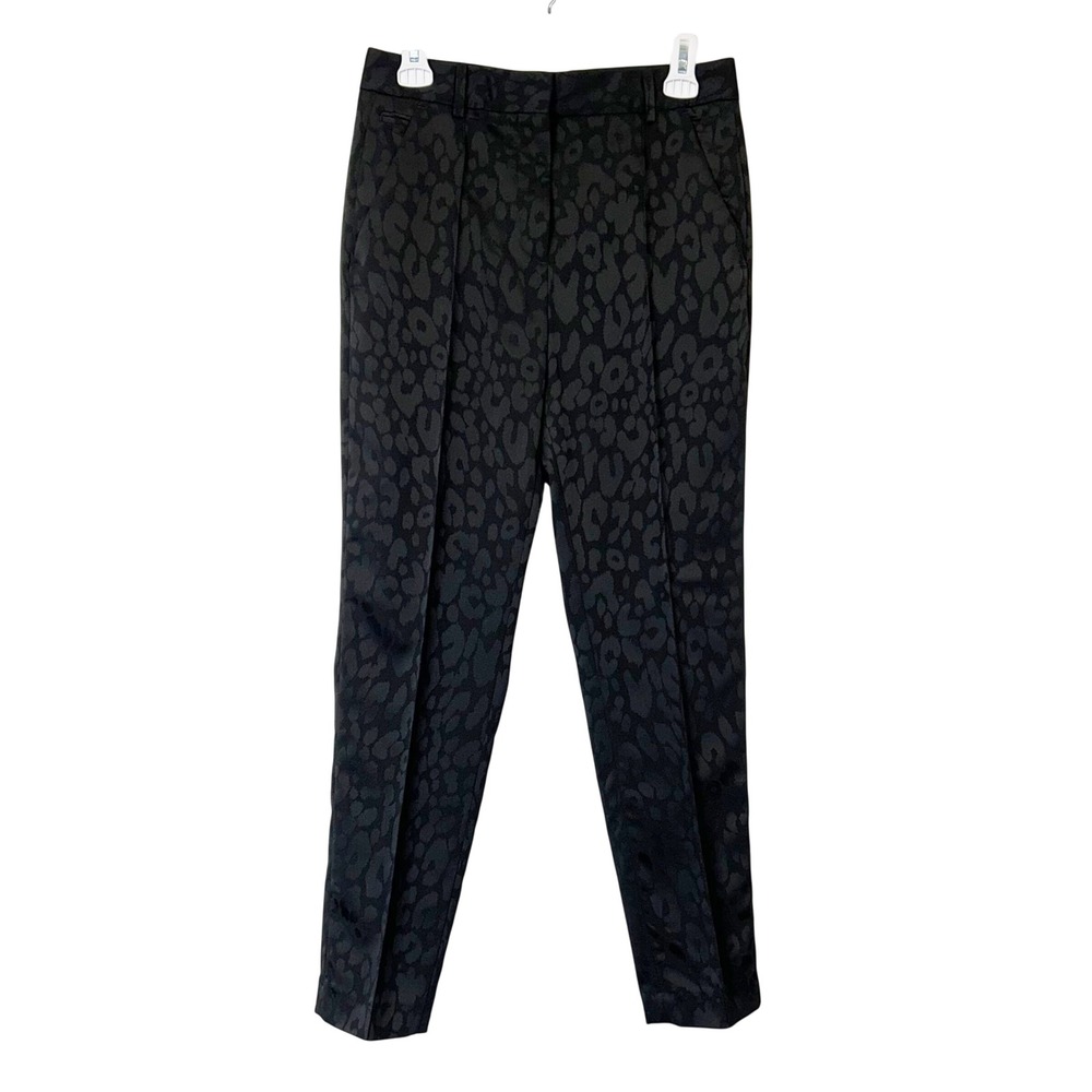 The Kooples Black Leopard Patalon Pants Women's Size Small US 36 Trousers